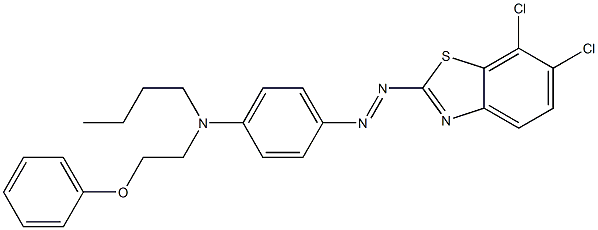 2-[4-[N-Butyl-N-(2-phenoxyethyl)amino]phenylazo]-6,7-dichlorobenzothiazole 结构式