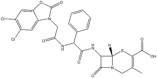 7-[[Phenyl[[[(5,6-dichloro-2,3-dihydro-2-oxobenzoxazol)-3-yl]acetyl]amino]acetyl]amino]-3-methylcepham-3-ene-4-carboxylic acid