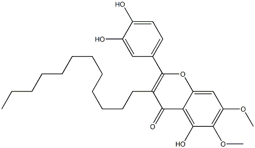 5-Hydroxy-2-(3,4-dihydroxyphenyl)-6,7-dimethoxy-3-dodecyl-4H-1-benzopyran-4-one