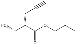 (2S,3S)-3-ヒドロキシ-2-(2-プロピニル)酪酸プロピル 化学構造式