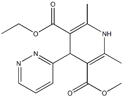 1,4-Dihydro-2,6-dimethyl-4-(3-pyridazinyl)pyridine-3,5-dicarboxylic acid 3-methyl 5-ethyl ester,,结构式
