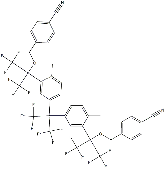 2,2-Bis[4-methyl-3-[2-(p-cyanobenzyloxy)-1,1,1,3,3,3-hexafluoropropan-2-yl]phenyl]-1,1,1,3,3,3-hexafluoropropane Structure