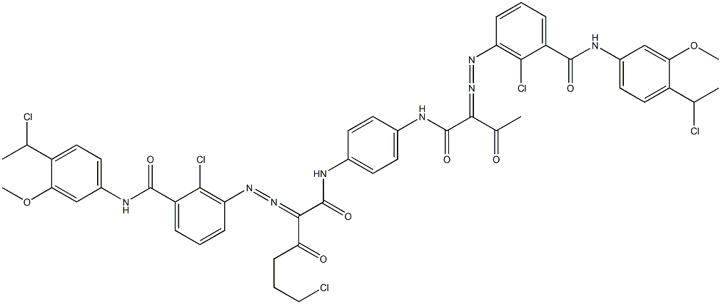 3,3'-[2-(2-Chloroethyl)-1,4-phenylenebis[iminocarbonyl(acetylmethylene)azo]]bis[N-[4-(1-chloroethyl)-3-methoxyphenyl]-2-chlorobenzamide]