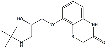 (-)-8-[(S)-2-Hydroxy-3-(tert-butylamino)propoxy]-3,4-dihydro-3-oxo-2H-1,4-benzothiazine,,结构式