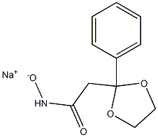 3,3-(エチレンビスオキシ)-3-フェニルプロピオノヒドロキサム酸ナトリウム 化学構造式
