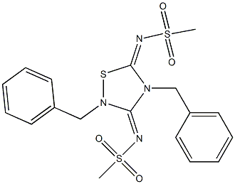 2,4-Dibenzyl-3,5-bis(methylsulfonylimino)-1,2,4-thiadiazolidine 结构式