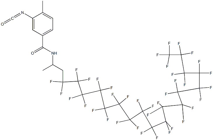 3-Isocyanato-4-methyl-N-[2-(heptatriacontafluorooctadecyl)-1-methylethyl]benzamide,,结构式