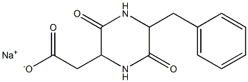 5-Benzyl-3,6-dioxo-2-piperazineacetic acid sodium salt,,结构式