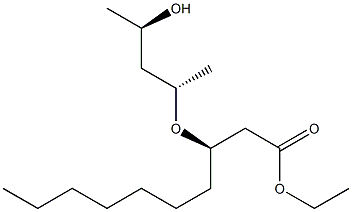 (R)-3-[(1S,3R)-1-Methyl-3-hydroxybutoxy]decanoic acid ethyl ester 结构式