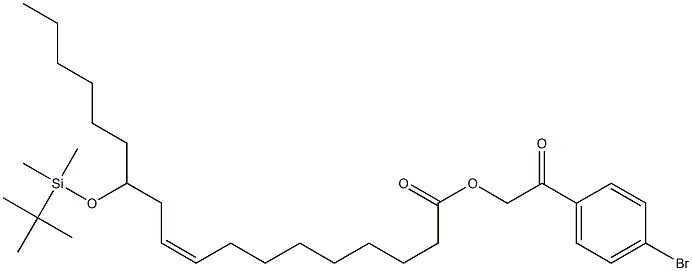 (Z)-12-[(tert-Butyldimethylsilyl)oxy]-9-octadecenoic acid 2-(4-bromophenyl)-2-oxoethyl ester,,结构式