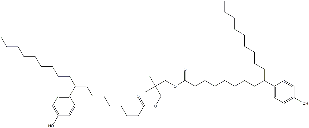 2,2-ジメチルトリメチレン=ビス[9-(p-ヒドロキシフェニル)ステアラート] 化学構造式