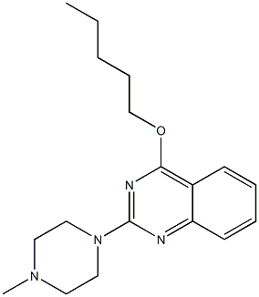 2-[4-Methyl-1-piperazinyl]-4-pentyloxyquinazoline,,结构式