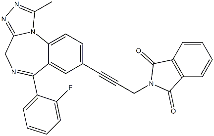 1-Methyl-6-(2-fluorophenyl)-8-[3-[(2,3-dihydro-1,3-dioxo-1H-isoindol)-2-yl]-1-propynyl]-4H-[1,2,4]triazolo[4,3-a][1,4]benzodiazepine 结构式