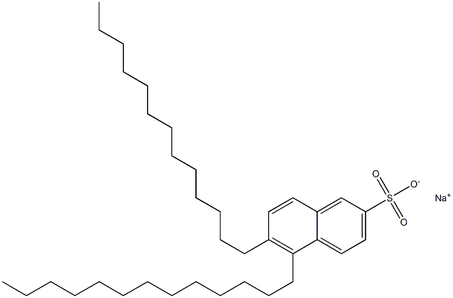 5,6-Ditridecyl-2-naphthalenesulfonic acid sodium salt Structure
