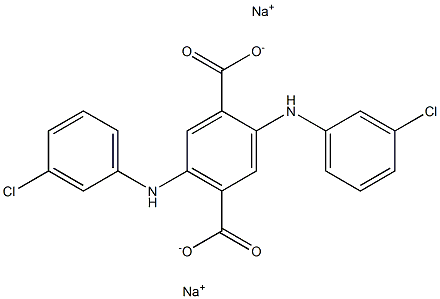 2,5-Bis(m-chloroanilino)terephthalic acid disodium salt Struktur