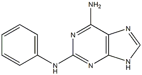 2-Phenylamino-6-amino-9H-purine Structure
