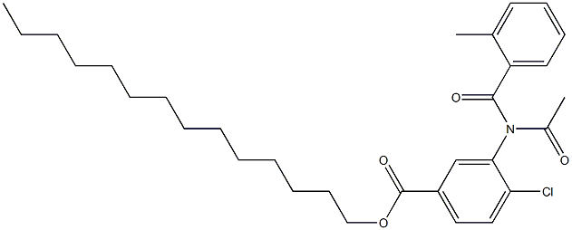 3-[(2-メチルフェニルカルボニル)アセチルアミノ]-4-クロロ安息香酸テトラデシル 化学構造式