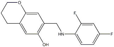 3,4-Dihydro-7-(2,4-difluorophenylaminomethyl)-2H-1-benzopyran-6-ol Struktur