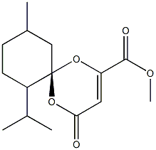 (6R)-7-Isopropyl-10-methyl-2-methoxycarbonyl-1,5-dioxaspiro[5.5]undec-2-en-4-one Struktur