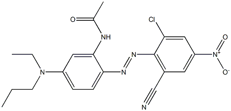 2'-[(2-クロロ-6-シアノ-4-ニトロフェニル)アゾ]-5'-(エチルプロピルアミノ)アセトアニリド 化学構造式