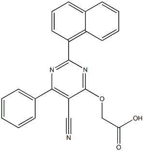 [2-(1-Naphthalenyl)-5-cyano-6-phenyl-4-pyrimidinyloxy]acetic acid Structure