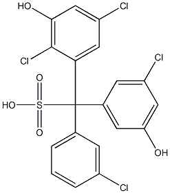 (3-Chlorophenyl)(3-chloro-5-hydroxyphenyl)(2,5-dichloro-3-hydroxyphenyl)methanesulfonic acid,,结构式