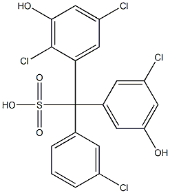 (3-Chlorophenyl)(3-chloro-5-hydroxyphenyl)(2,5-dichloro-3-hydroxyphenyl)methanesulfonic acid Structure