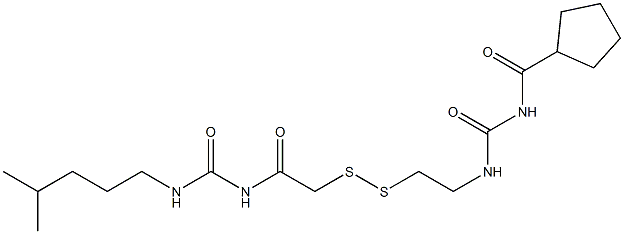 1-(Cyclopentylcarbonyl)-3-[2-[[(3-isohexylureido)carbonylmethyl]dithio]ethyl]urea Structure