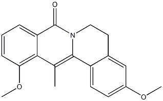5,6-Dihydro-3,12-dimethoxy-13-methyl-8H-dibenzo[a,g]quinolizin-8-one Struktur