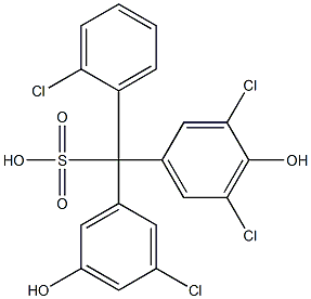 (2-Chlorophenyl)(3-chloro-5-hydroxyphenyl)(3,5-dichloro-4-hydroxyphenyl)methanesulfonic acid Struktur