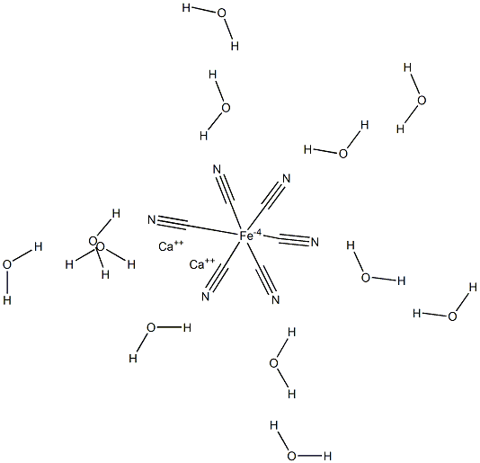 Calcium hexacyanoferrate(II) dodecahydrate,,结构式