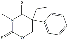 5,6-Dihydro-5-ethyl-3-methyl-5-phenyl-2H-1,3-oxazine-2,4(3H)-dithione Struktur