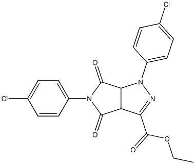 1,3a,4,5,6,6a-Hexahydro-4,6-dioxo-5-(4-chlorophenyl)-1-(4-chlorophenyl)pyrrolo[3,4-c]pyrazole-3-carboxylic acid ethyl ester Struktur