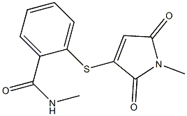 2-(2-Methylaminocarbonylphenylthio)-N-methylmaleimide Structure