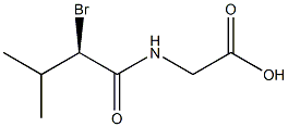 N-[(R)-2-ブロモ-3-メチル-1-オキソブチル]グリシン 化学構造式