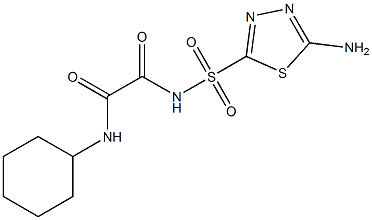 N-(2-アミノ-1,3,4-チアジアゾール-5-イルスルホニル)-N'-シクロヘキシルオキサミド 化学構造式