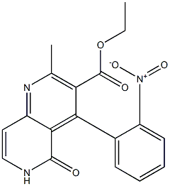 4-(2-Nitrophenyl)-2-methyl-5-oxo-5,6-dihydro-1,6-naphthyridine-3-carboxylic acid ethyl ester Structure