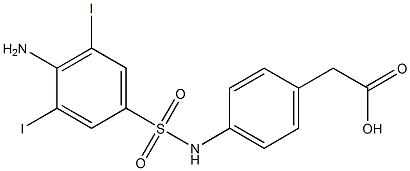 p-(3,5-Diiodosulfanilylamino)phenylacetic acid 结构式