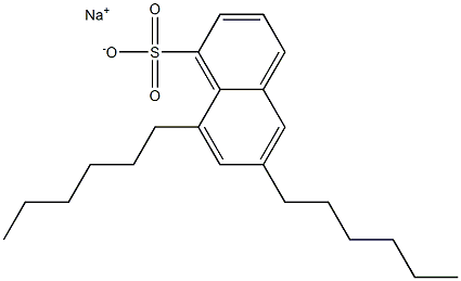 6,8-ジヘキシル-1-ナフタレンスルホン酸ナトリウム 化学構造式
