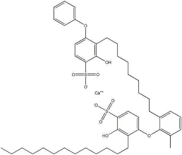 Bis(3-hydroxy-2-tridecyl[oxybisbenzene]-4-sulfonic acid)calcium salt,,结构式