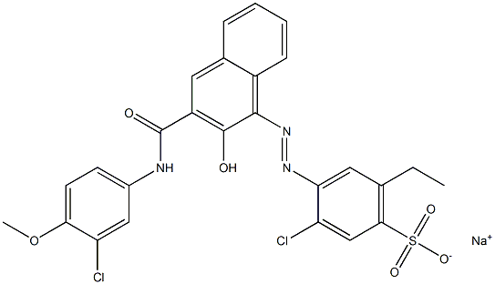 3-Chloro-6-ethyl-4-[[3-[[(3-chloro-4-methoxyphenyl)amino]carbonyl]-2-hydroxy-1-naphtyl]azo]benzenesulfonic acid sodium salt