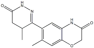 6-[(1,4,5,6-テトラヒドロ-4-メチル-6-オキソピリダジン)-3-イル]-7-メチル-4H-1,4-ベンゾオキサジン-3(2H)-オン 化学構造式