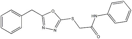 N-Phenyl-2-[(5-benzyl-1,3,4-oxadiazol-2-yl)thio]acetamide 结构式