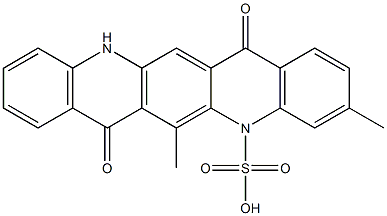 5,7,12,14-テトラヒドロ-3,6-ジメチル-7,14-ジオキソキノ[2,3-b]アクリジン-5-スルホン酸 化学構造式