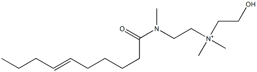 2-[N-(6-デセノイル)-N-メチルアミノ]-N-(2-ヒドロキシエチル)-N,N-ジメチルエタンアミニウム 化学構造式