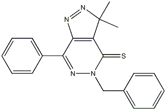 3,3-Dimethyl-5-benzyl-7-phenyl-3H-pyrazolo[3,4-d]pyridazine-4(5H)-thione Structure