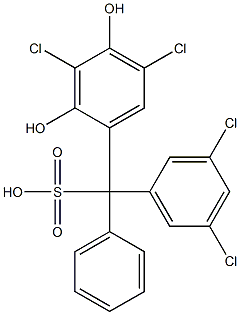 (3,5-Dichlorophenyl)(3,5-dichloro-2,4-dihydroxyphenyl)phenylmethanesulfonic acid Struktur