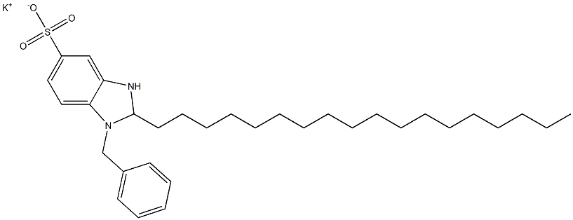 1-Benzyl-2,3-dihydro-2-octadecyl-1H-benzimidazole-5-sulfonic acid potassium salt Structure
