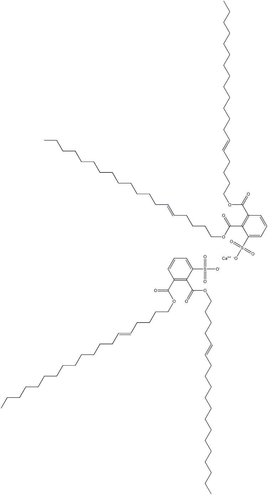 ビス[2,3-ジ(5-ノナデセニルオキシカルボニル)ベンゼンスルホン酸]カルシウム 化学構造式