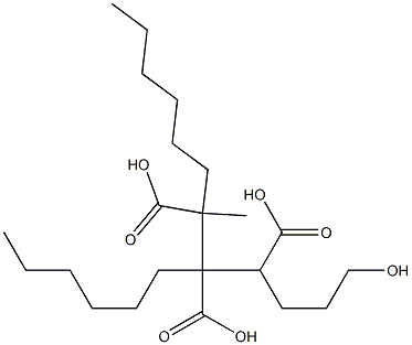 ブタン-1,2,3-トリカルボン酸1-(3-ヒドロキシプロピル)2,3-ジヘキシル 化学構造式